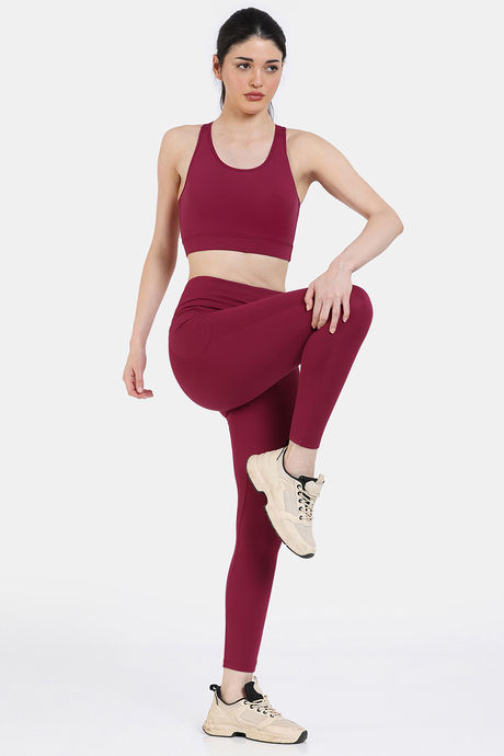 Zelocity Quick Dry Gym Leggings - Beet Red — image 5